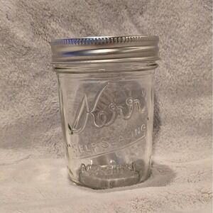 Kerr Self Sealing Mason Jar Wide Mouth 8oz Clear Glass with SureTight Lid Band